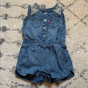 Levi’s 3/6 month blue jean romper